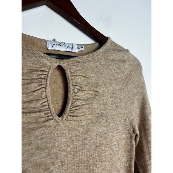 Petal & Pup Peter Long Sleeve Knit Top in Taupe Size S/M  NWT - Picture 2 of 8